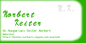 norbert keiter business card